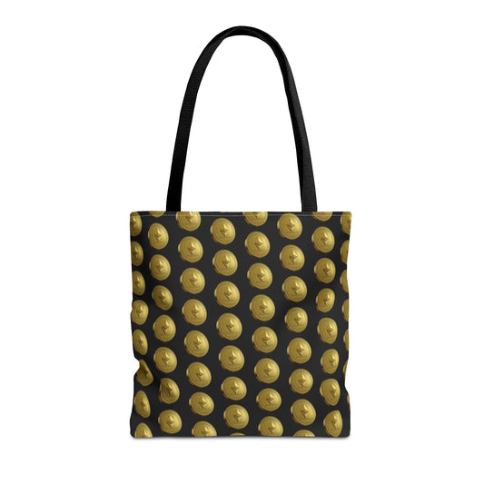 Ethereum Crypto Coin Pattern Tote Bag | Perfect for Gifts, Shopping, Beach Days, or Events