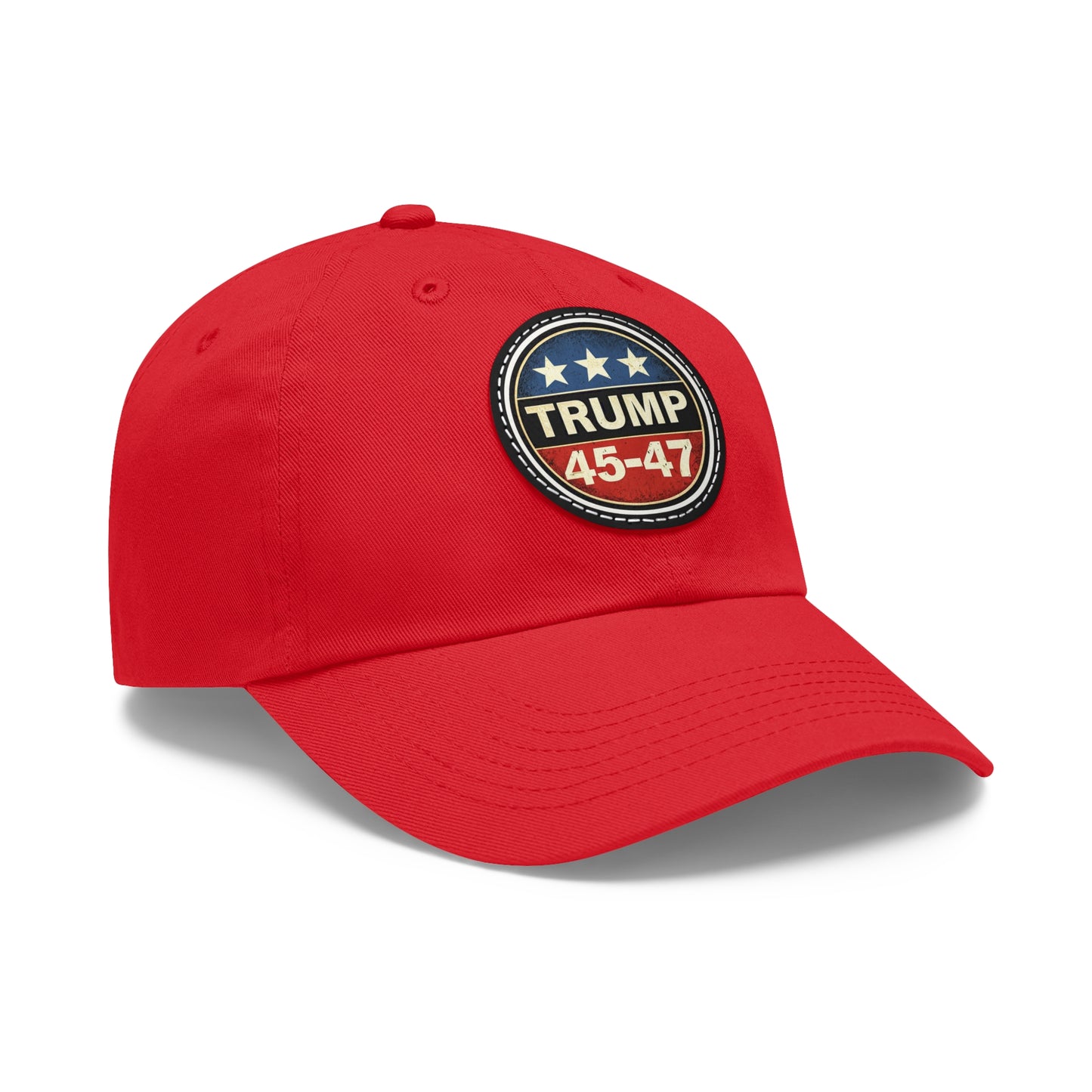 Trump 45-47 | Dad Hat with Leather Patch (Round)