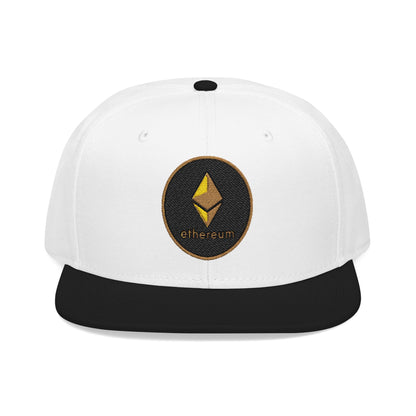 Ethereum Snapback Hat - Red Embroidered Cap for Crypto Enthusiasts