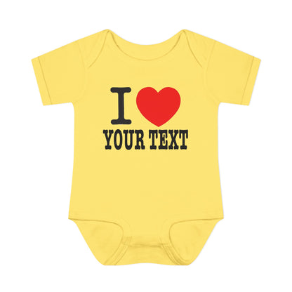 I Love Custom Text | Infant Baby Rib Bodysuit