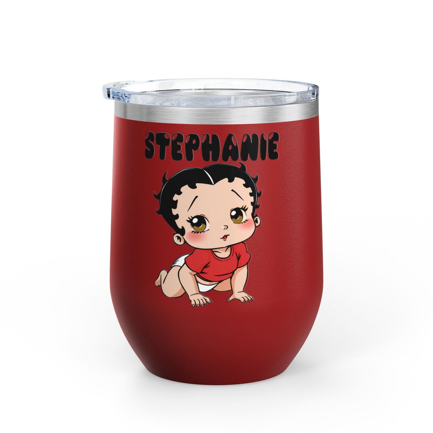 Personalized Baby Boop - Wine Tumbler - Custom Text 12oz