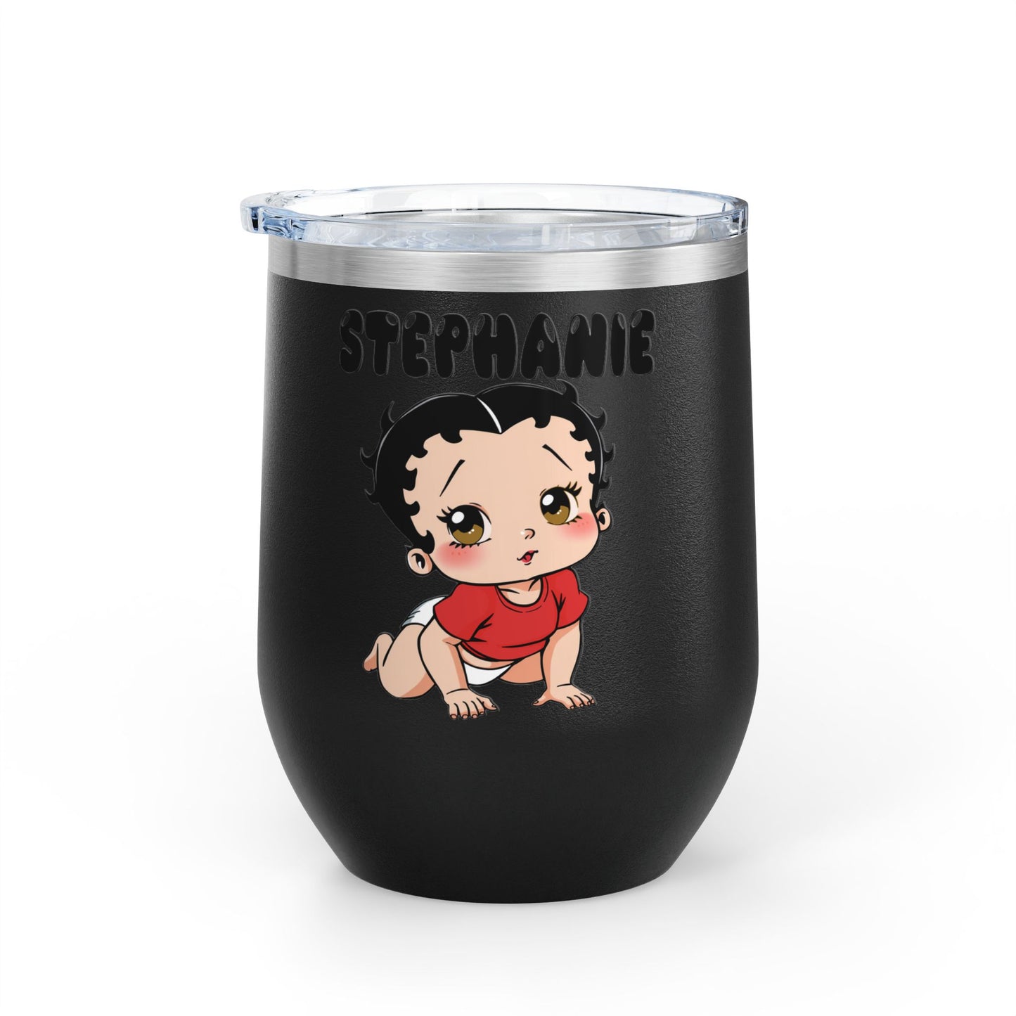 Personalized Baby Boop - Wine Tumbler - Custom Text 12oz