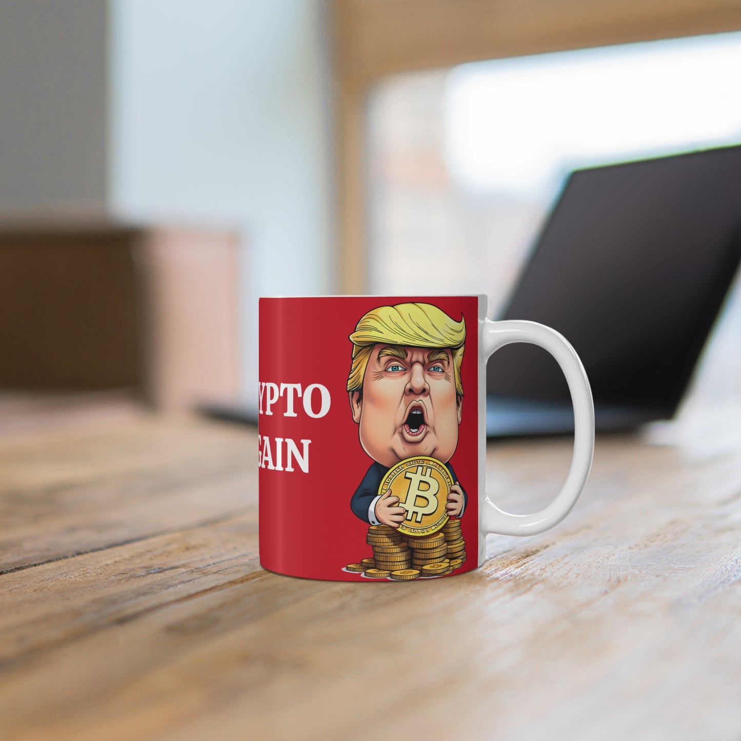 Make Crypto Great Again Bitcoin - Red and White Mug 11oz
