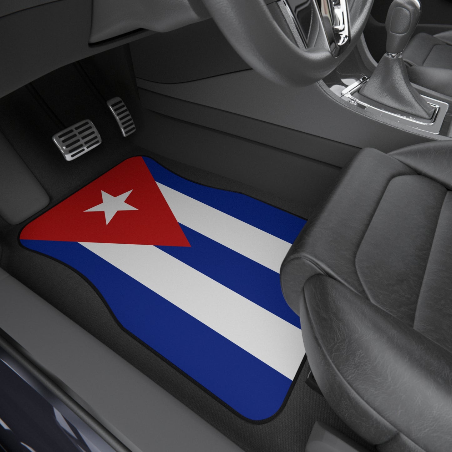 Cuban Flag Car Mats Set - Vibrant Auto Accessories, Vehicle Decor, Car Interior, Gift for Travelers, Sports Fans, Homecoming