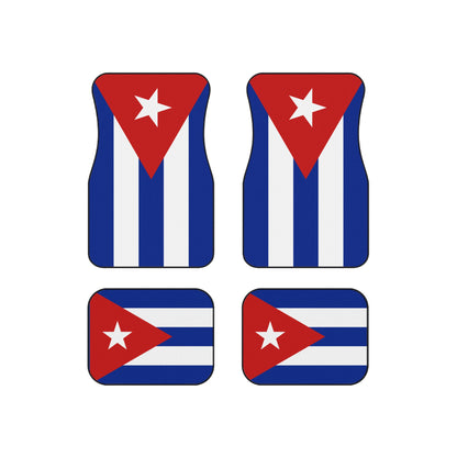 Cuban Flag Car Mats Set - Vibrant Auto Accessories, Vehicle Decor, Car Interior, Gift for Travelers, Sports Fans, Homecoming