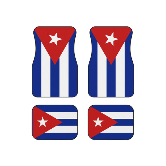 Cuban Flag Car Mats Set - Vibrant Auto Accessories, Vehicle Decor, Car Interior, Gift for Travelers, Sports Fans, Homecoming