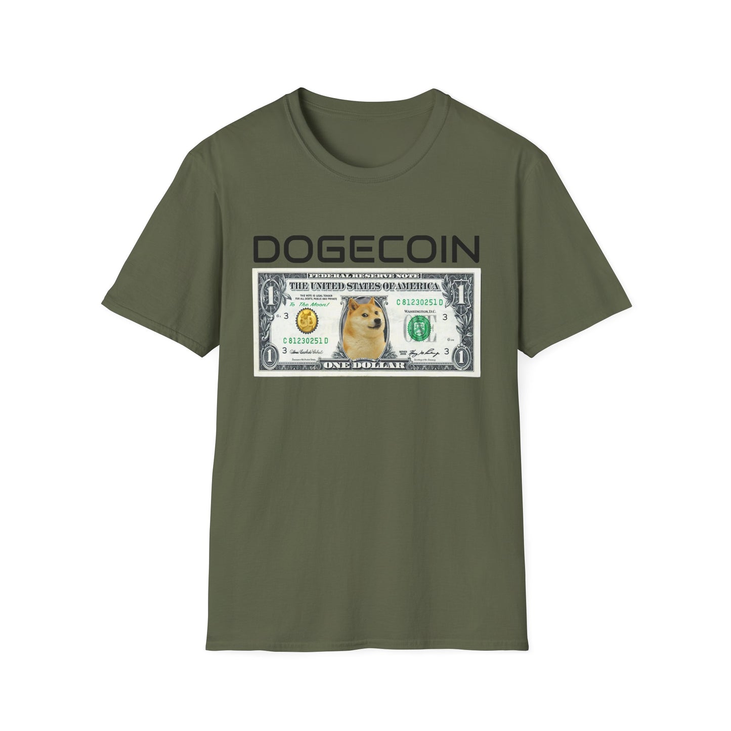 Dogecoin T-Shirt, Cryptocurrency Humor Tee, Unisex Graphic Shirt, Meme Apparel for Crypto Enthusiasts, Gift for Doge Fans