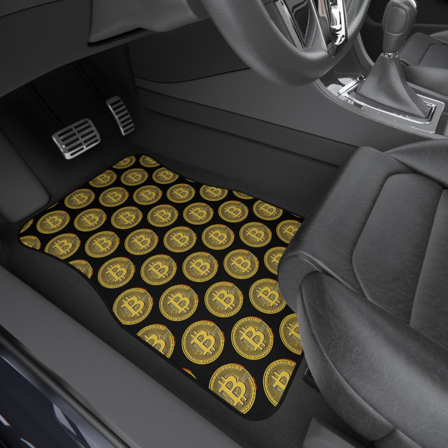 Bitcoin Car Mats Set A - Stylish Floor Mats for Crypto Enthusiasts