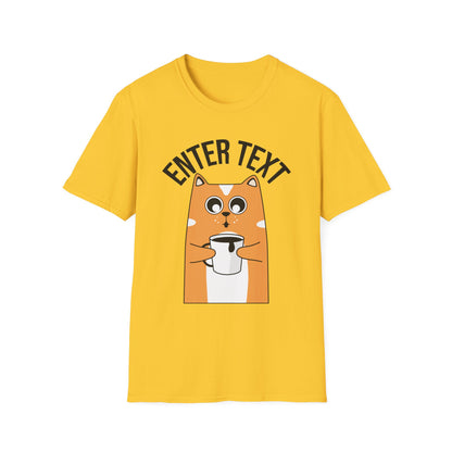 Custom Cat Coffee Design | Unisex Casual Tee