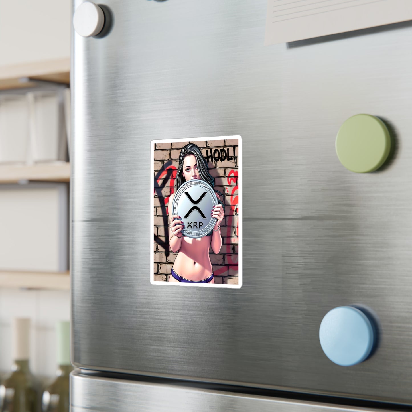 XRP hodl model | Kiss-Cut Vinyl Decals, Cryptocurrency Stickers