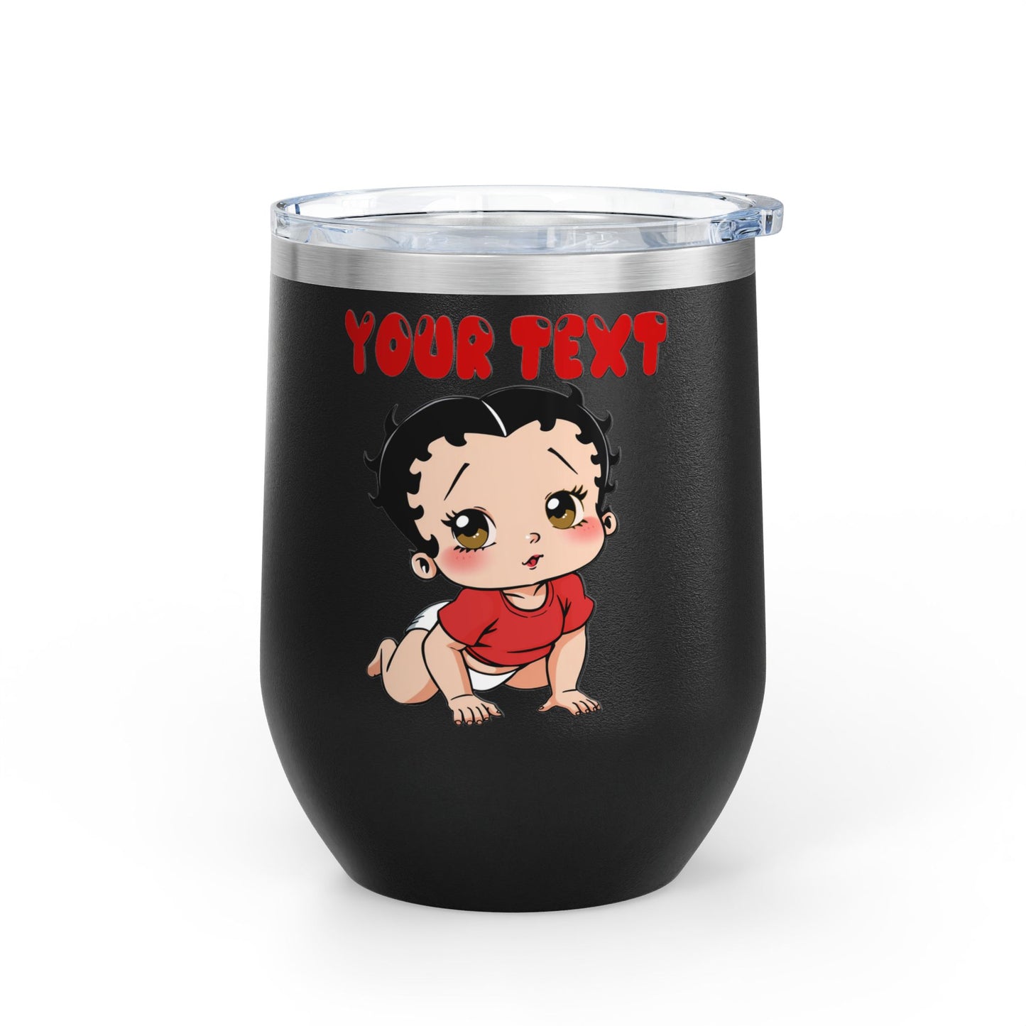 Personalized Baby Boop - Wine Tumbler - Custom Text 12oz