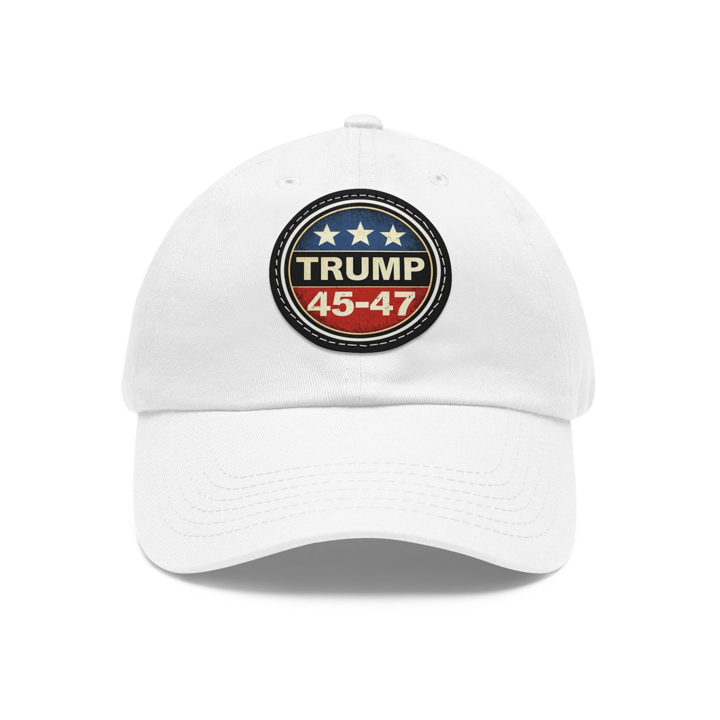 Trump 45-47 | Dad Hat with Leather Patch (Round)