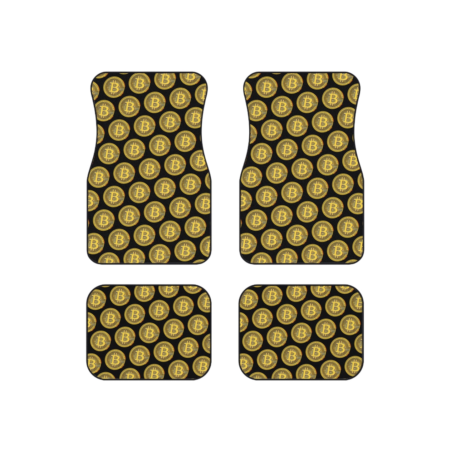 Bitcoin Car Mats Set A - Stylish Floor Mats for Crypto Enthusiasts