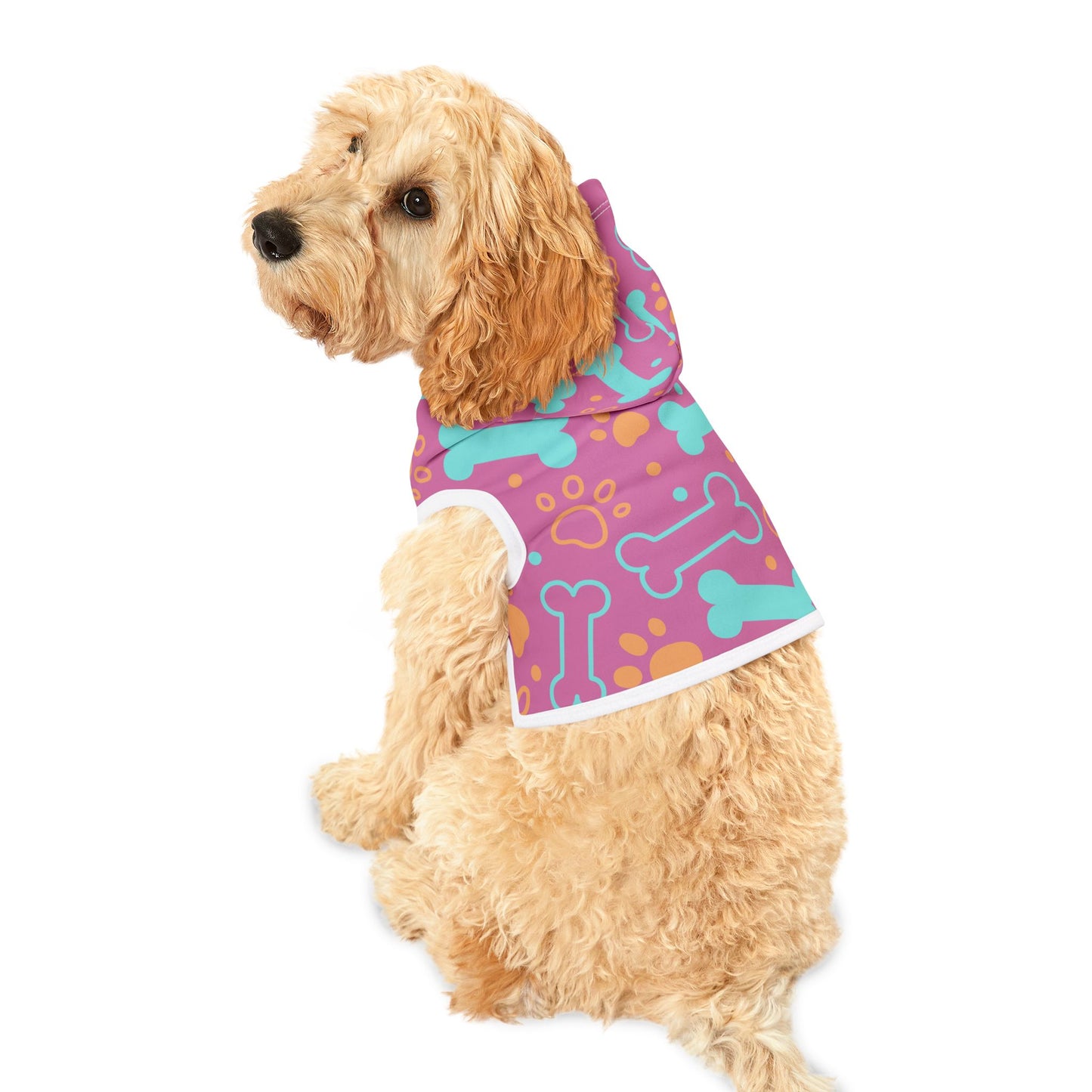 Paw & Bone Pink | Pet Hoodie