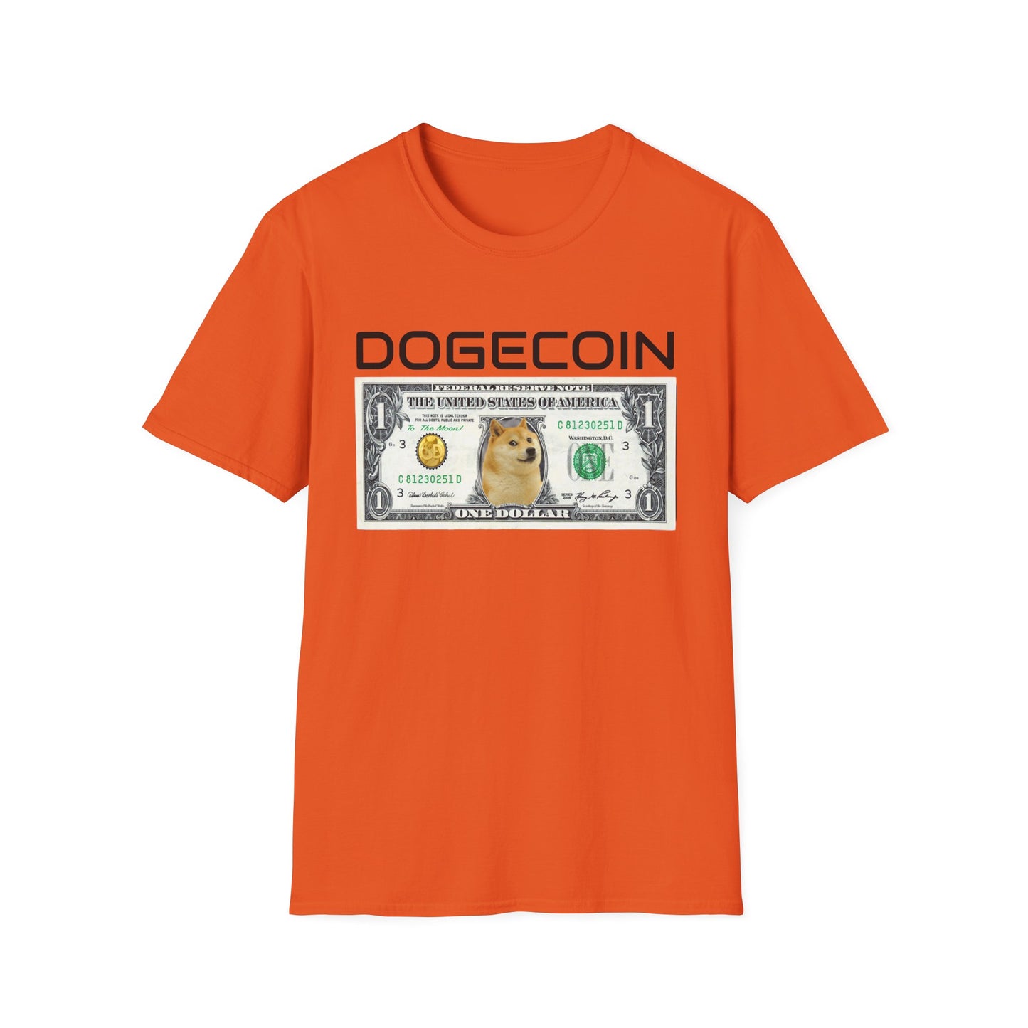Dogecoin T-Shirt, Cryptocurrency Humor Tee, Unisex Graphic Shirt, Meme Apparel for Crypto Enthusiasts, Gift for Doge Fans
