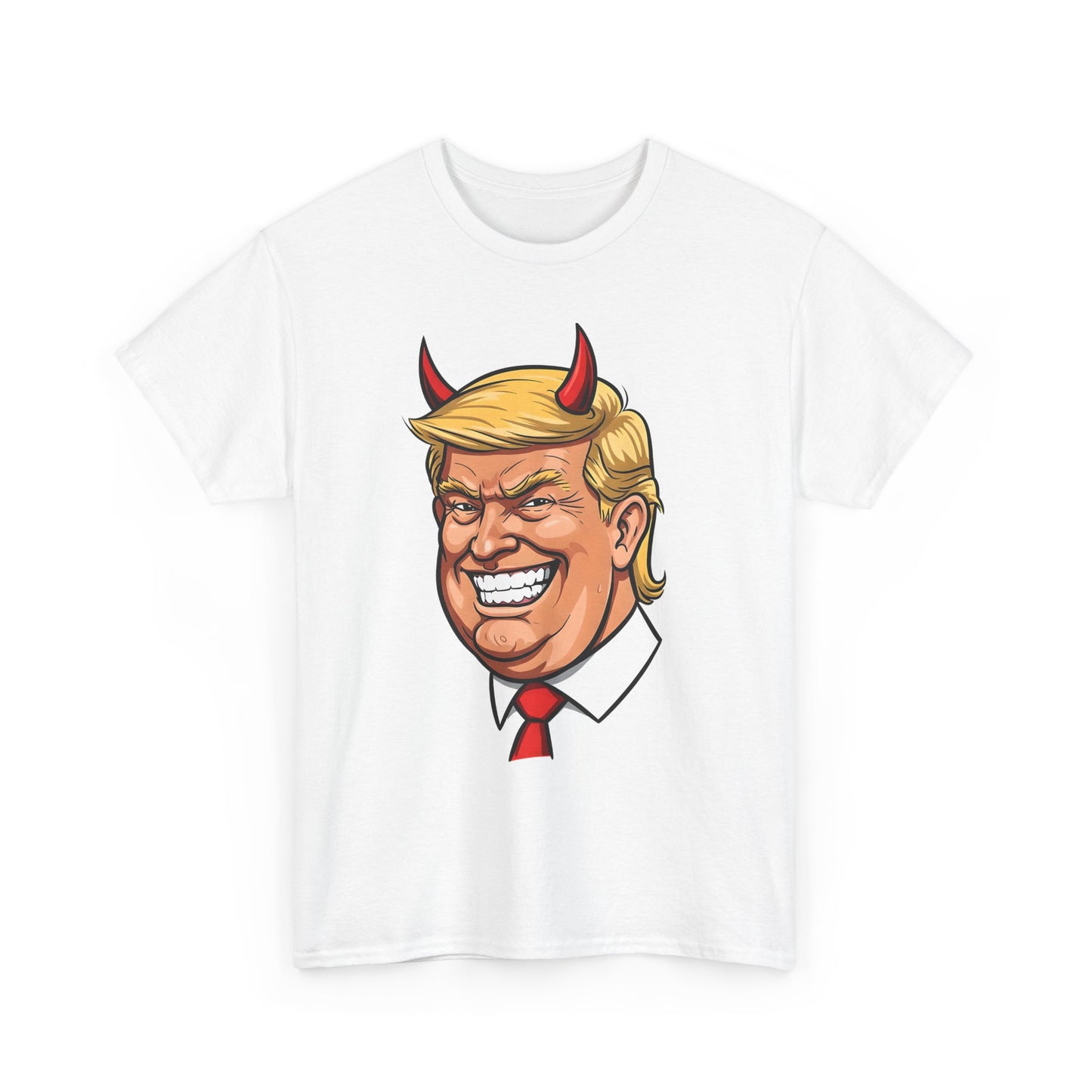 Devilish TRUMP Unisex Cotton Tee, Funny Graphic Shirt, Political Satire Tee, Gift for Election Season, Party Wear, Casual Style