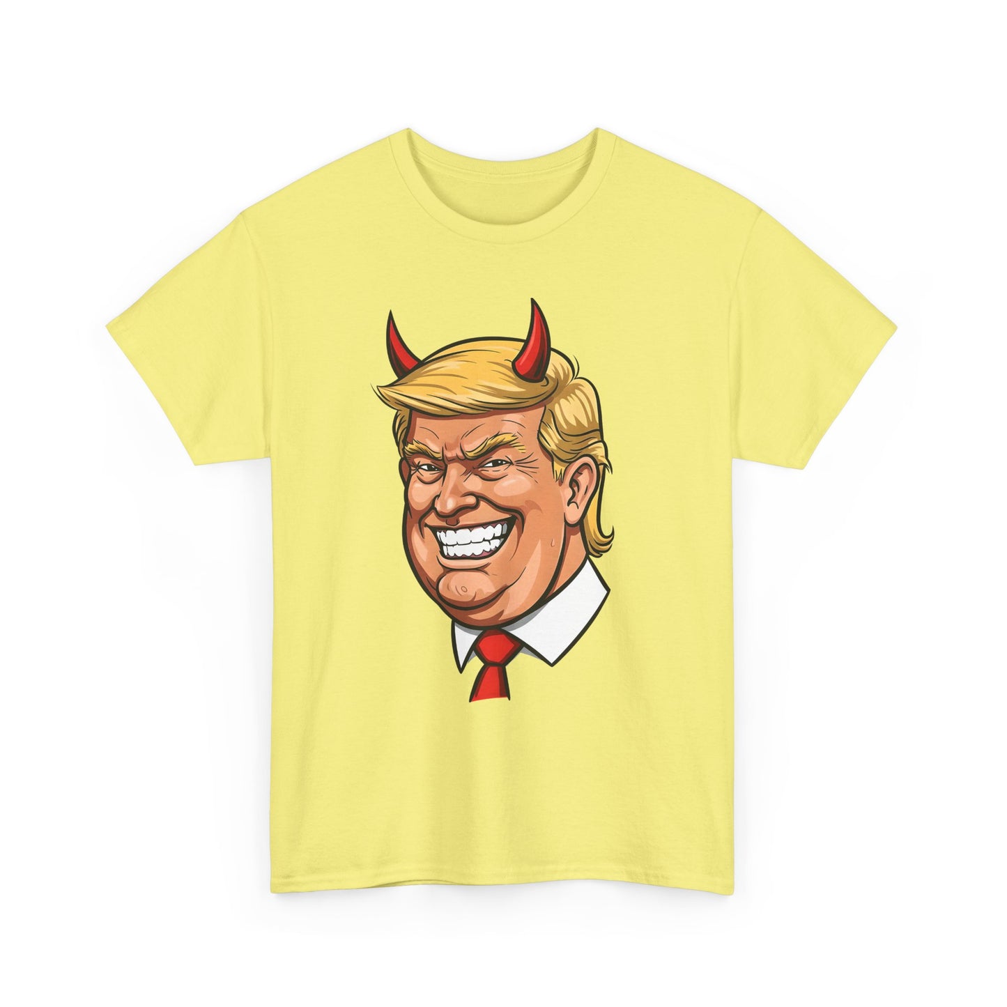 Devilish TRUMP Unisex Cotton Tee, Funny Graphic Shirt, Political Satire Tee, Gift for Election Season, Party Wear, Casual Style