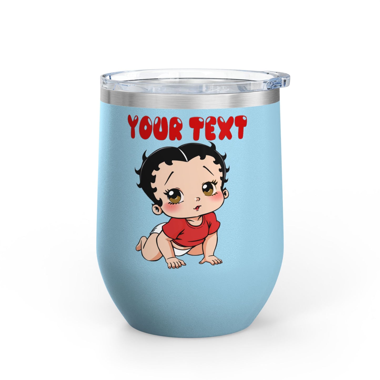 Personalized Baby Boop - Wine Tumbler - Custom Text 12oz