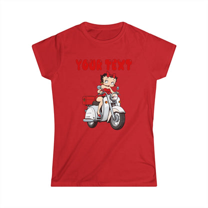 Customizable Betty Boop Scooter | Women's Softstyle Tee