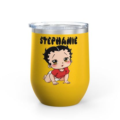 Personalized Baby Boop - Wine Tumbler - Custom Text 12oz