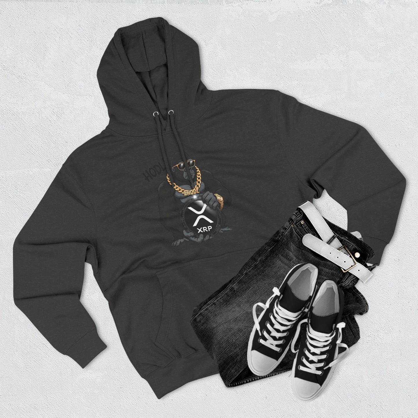 Hodl XRP Graphic Hoodie, Cryptocurrency Apparel, Funny Crypto Sweatshirt, Gifts for Crypto Enthusiasts, Stylish Fleece Hoodie