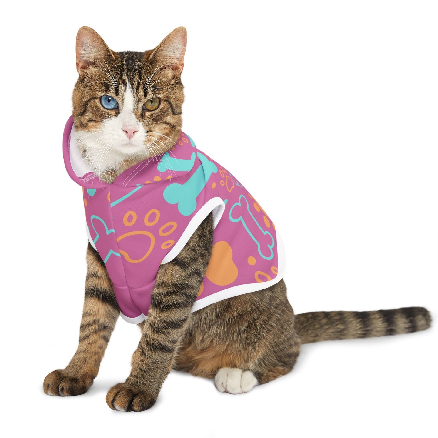 Paw & Bone Pink | Pet Hoodie