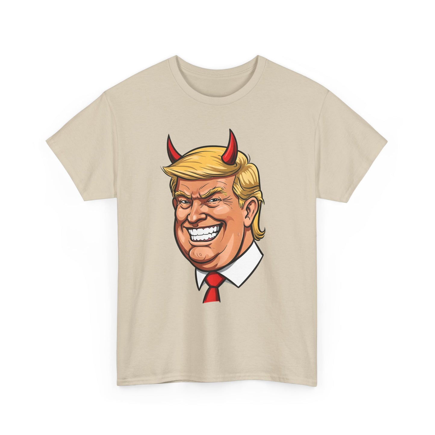 Devilish TRUMP Unisex Cotton Tee, Funny Graphic Shirt, Political Satire Tee, Gift for Election Season, Party Wear, Casual Style