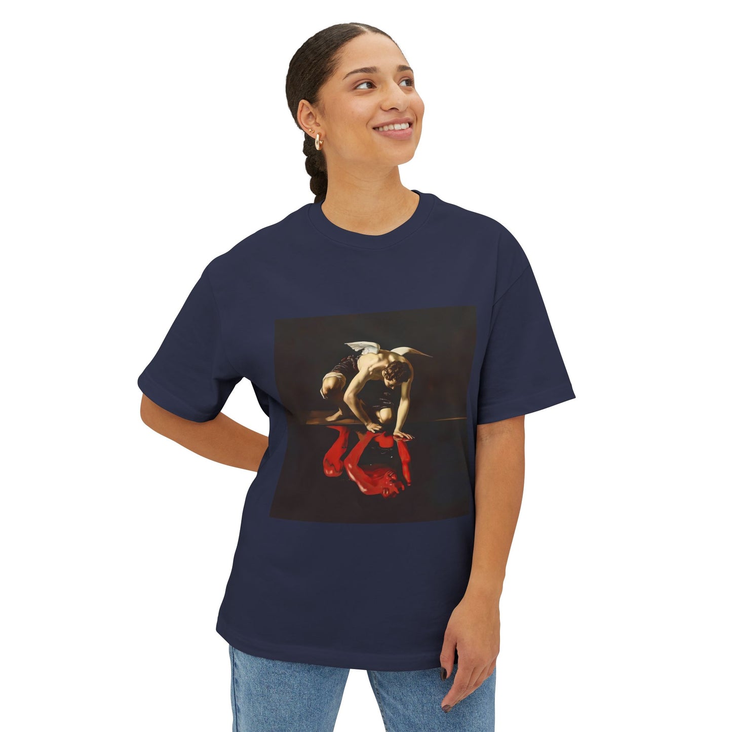 Artistic Angel/Devil Reflection | Unisex Oversized Boxy Tee