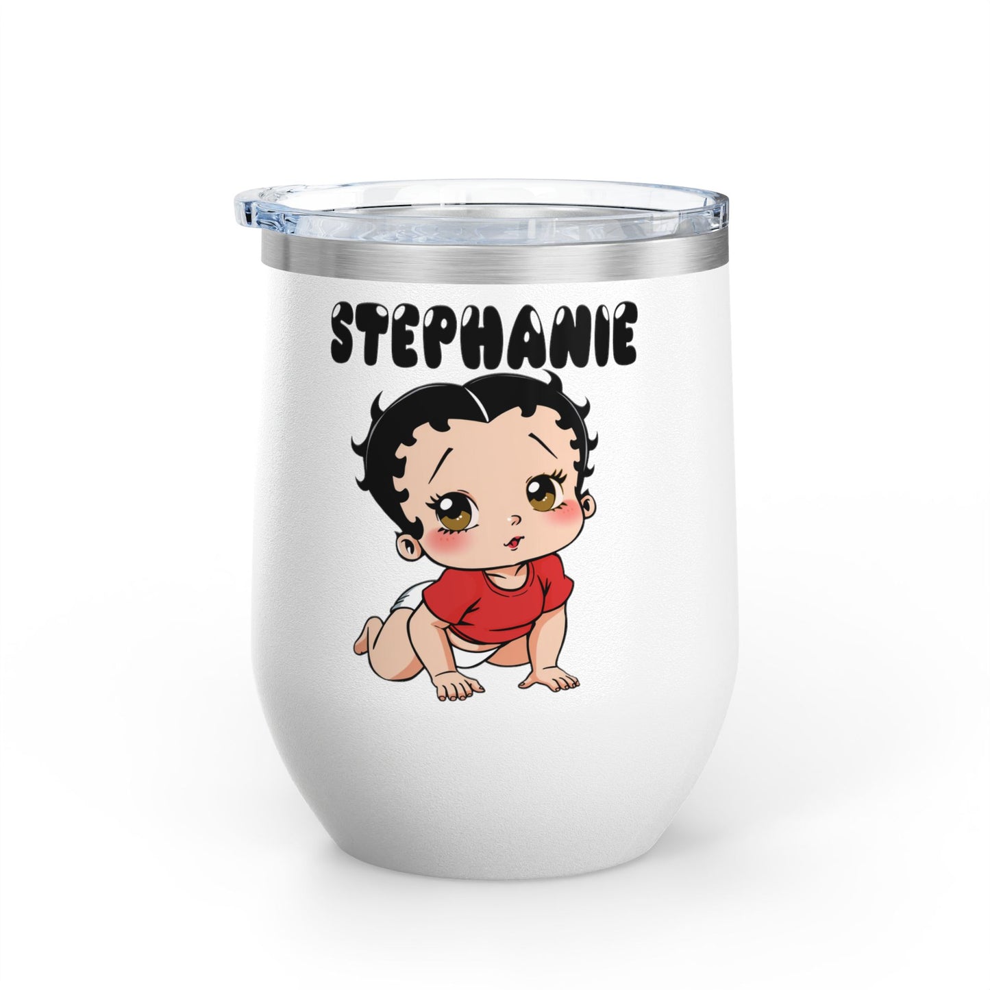 Personalized Baby Boop - Wine Tumbler - Custom Text 12oz