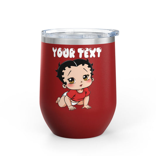 Personalized Baby Boop - Wine Tumbler - Custom Text 12oz