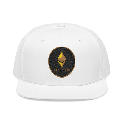 Ethereum Snapback Hat - Red Embroidered Cap for Crypto Enthusiasts