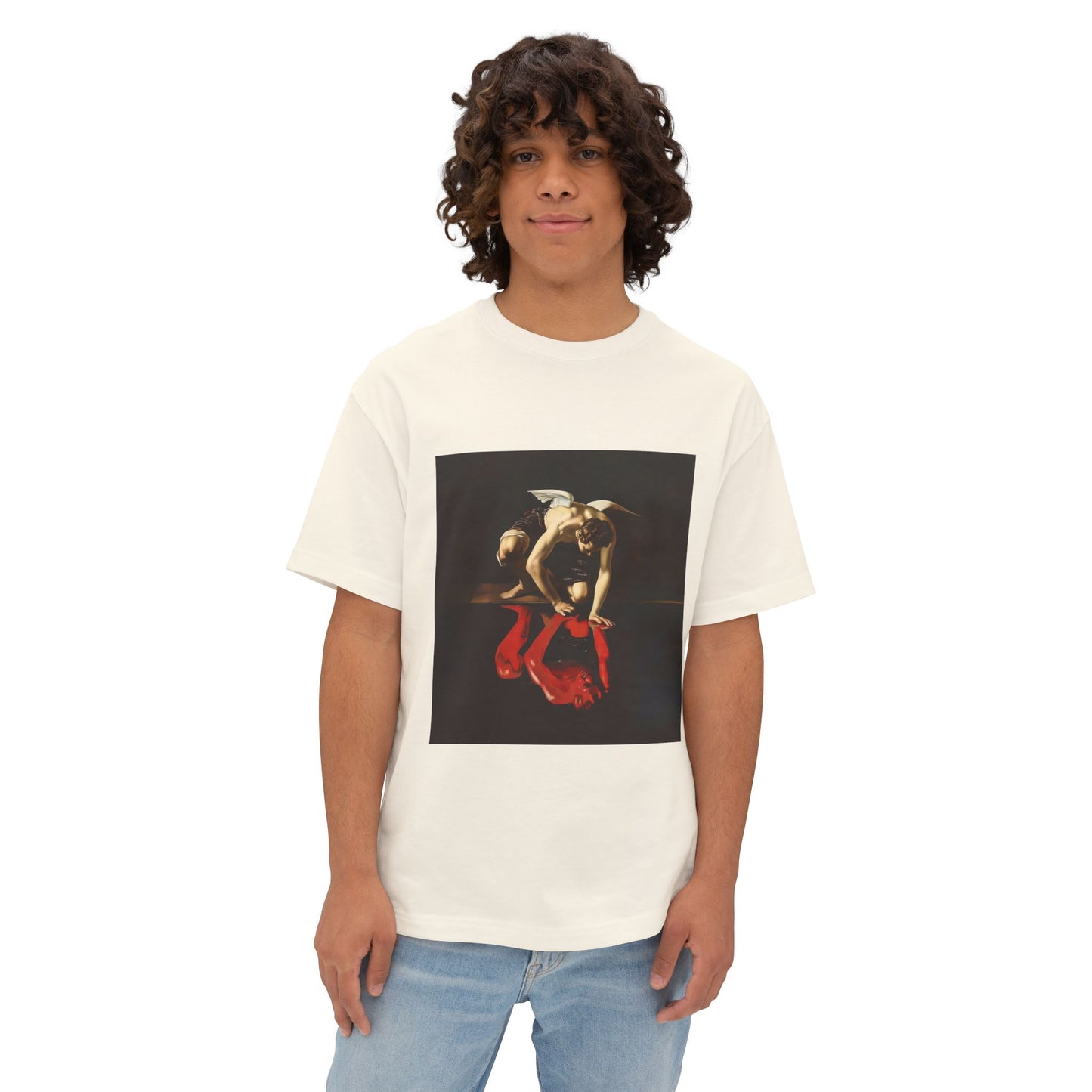 Artistic Angel/Devil Reflection | Unisex Oversized Boxy Tee