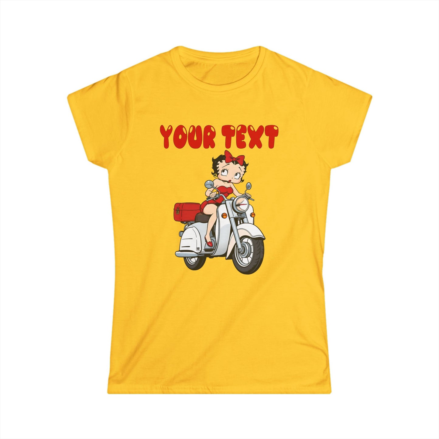 Customizable Betty Boop Scooter | Women's Softstyle Tee