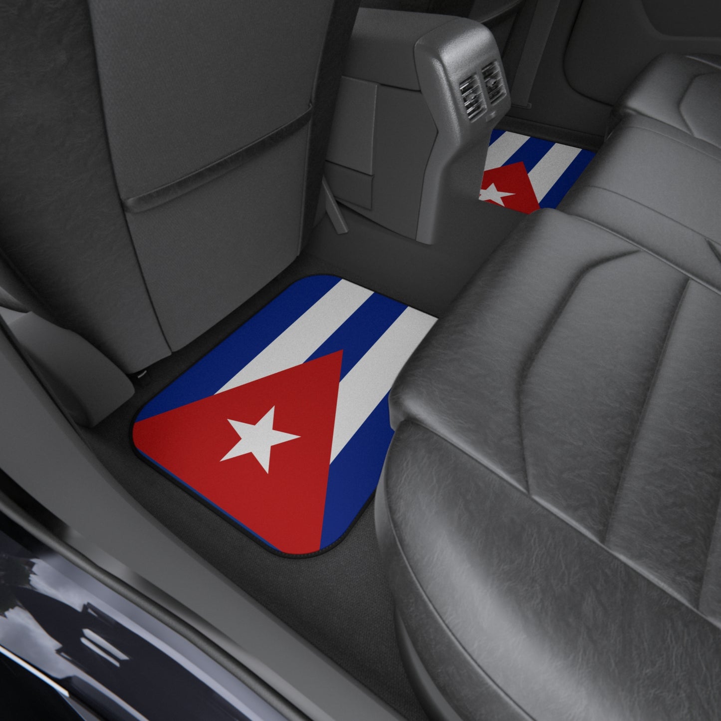 Cuban Flag Car Mats Set - Vibrant Auto Accessories, Vehicle Decor, Car Interior, Gift for Travelers, Sports Fans, Homecoming