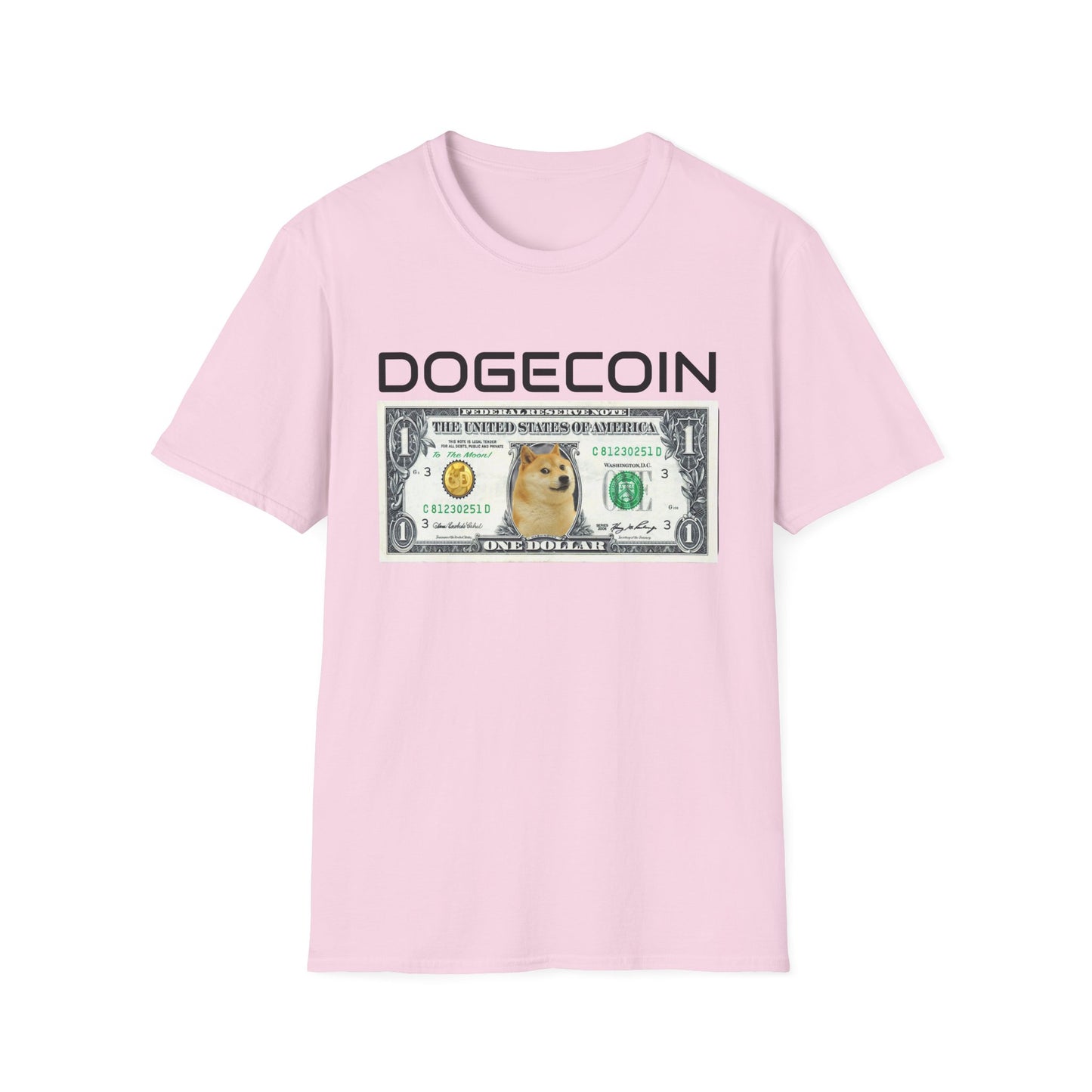 Dogecoin T-Shirt, Cryptocurrency Humor Tee, Unisex Graphic Shirt, Meme Apparel for Crypto Enthusiasts, Gift for Doge Fans