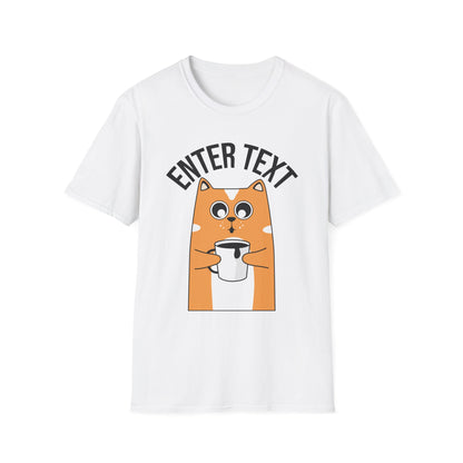 Custom Cat Coffee Design | Unisex Casual Tee