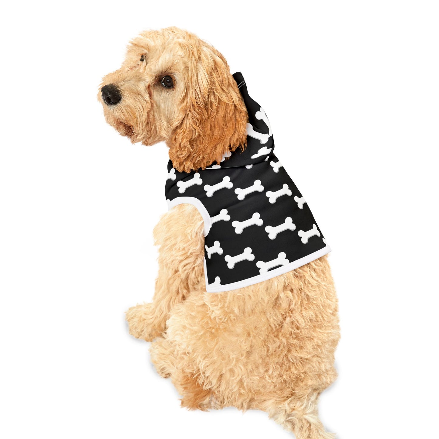 Cute Pet Hoodie with Bone Design, Perfect for Dog Lovers, Cats, Pet Apparel, Cozy Pet Wear