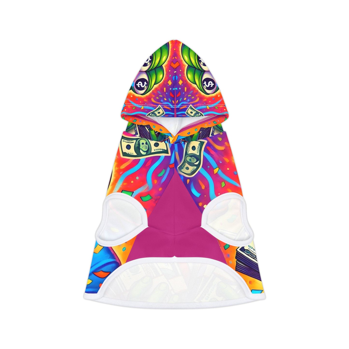PEPE CASH Pet Hoodie - Pets, Fun Fashion for Dogs, Colorful Dog Wear, Unique Pet Outfit, Perfect for Pet Birthdays, Pet Parties, Gift