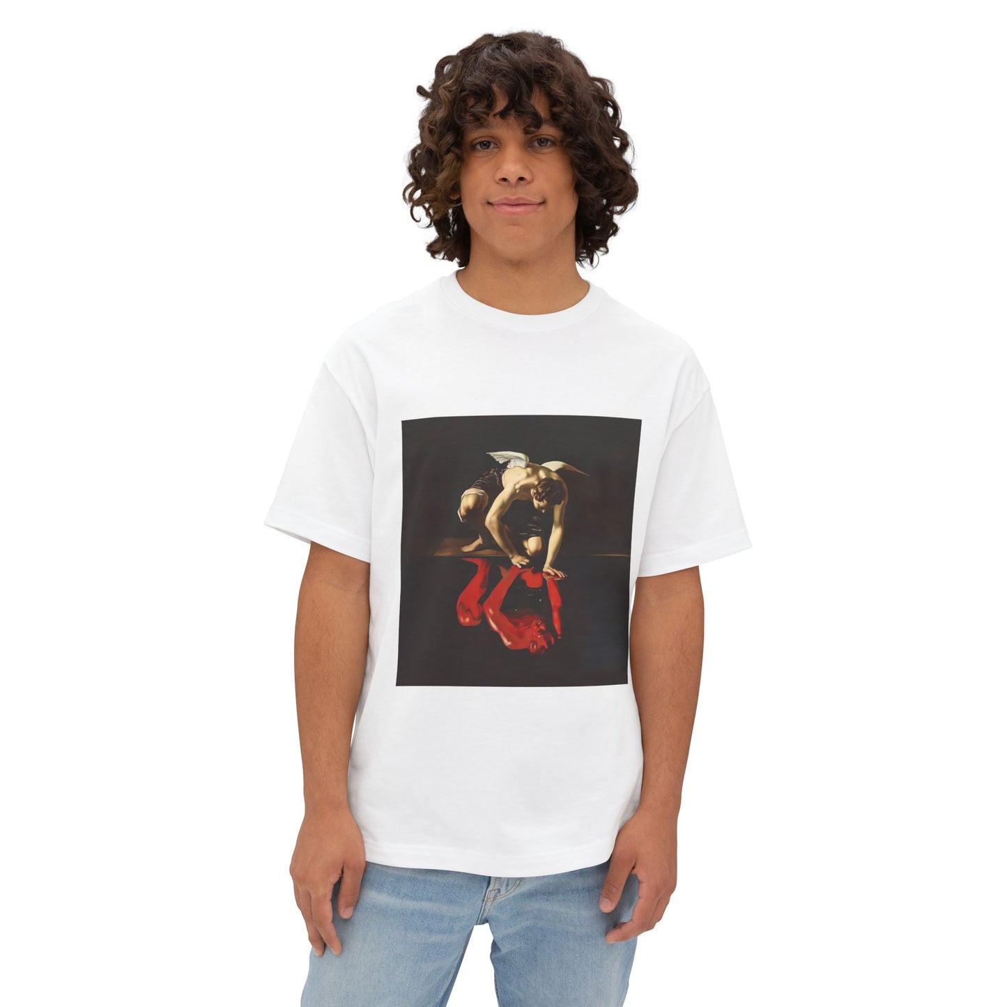Artistic Angel/Devil Reflection | Unisex Oversized Boxy Tee