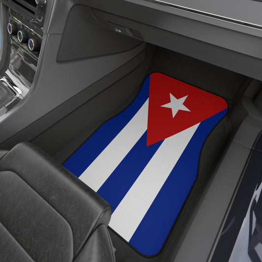 Cuban Flag Car Mats Set - Vibrant Auto Accessories, Vehicle Decor, Car Interior, Gift for Travelers, Sports Fans, Homecoming