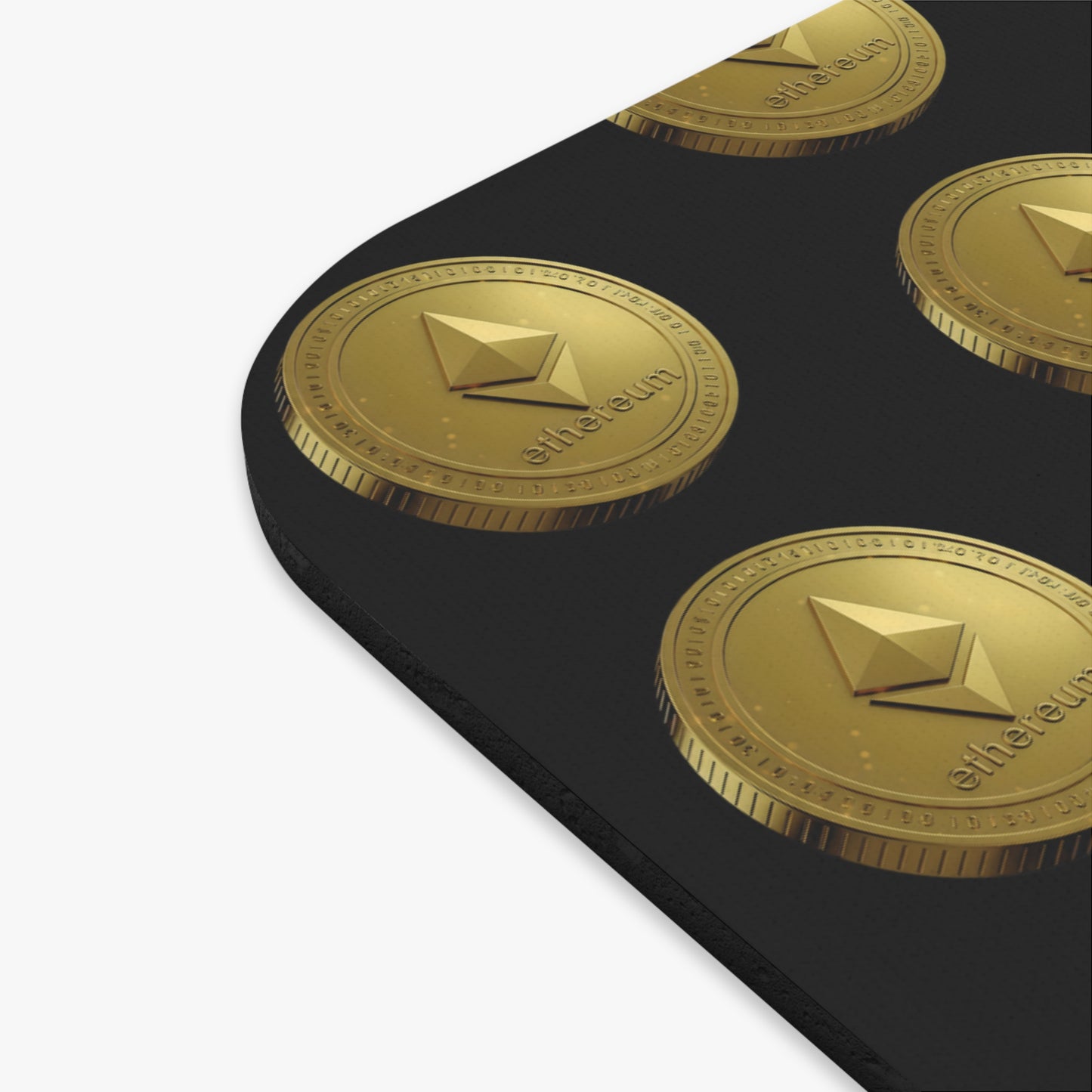 Ethereum Gold Coin Mouse Pad - Perfect for Crypto Lovers, Gamer Desk Accessories, Ideal Gift for Tech Enthusiasts, Modern Office Decor,